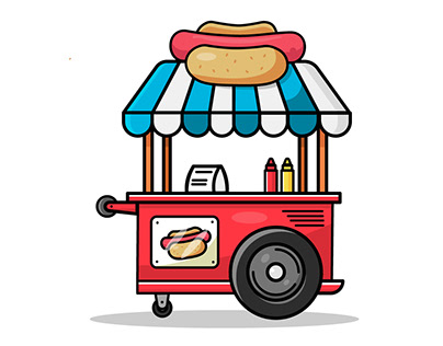 Hotdog Stand Illustration | Flat Design