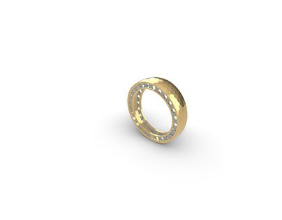 hammered texture ring stl file verified 3D print model