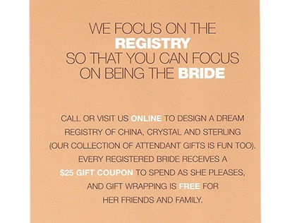Self-mailer: Bridal Registry
