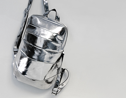 silver leather backpack