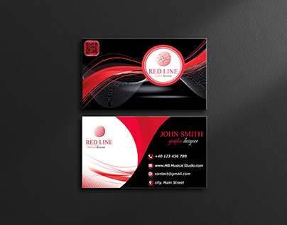 Black , Red and White Business Card Design