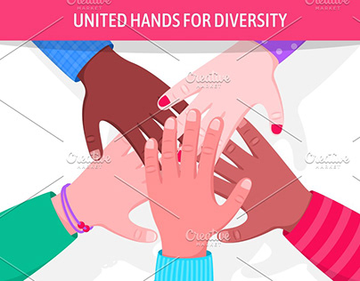 United hands for diversity and against racism