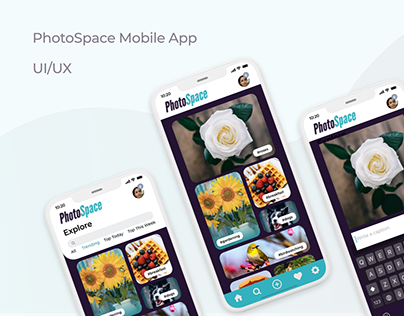 PhotoSpace | Social Media App for Photography | UI/UX