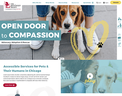 Anti-Cruelty Society Chicago / Art Direction / UI/UX