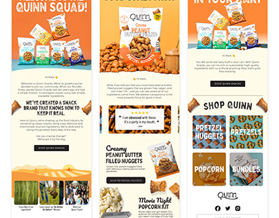 Email Design for Food & Beverage | Quinn Snacks