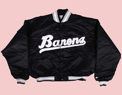 Birmingham Barons Black Bomber Satin Jacket