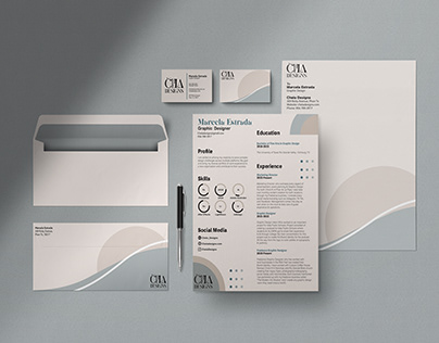 Chela Designs Brand Identity Stationery