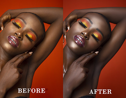 BEFORE AND AFTER SKIN RETOUCH WITH PHOTOSHOP