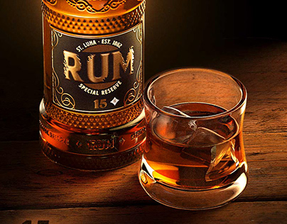 3D Bottle of Rum. Full CGI.