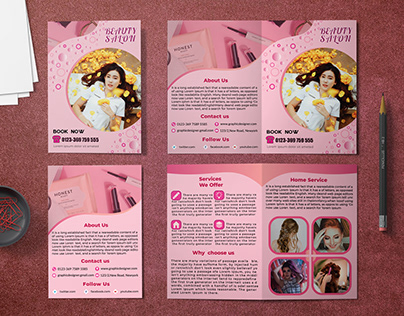 Beauty Salon Bi-Fold Brochure Design