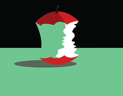 Apple Vector Design with light and shadow