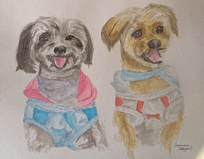 Dogs (A Watercolor Work)