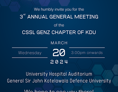 Invitation Design for AGM - CSSL KDU