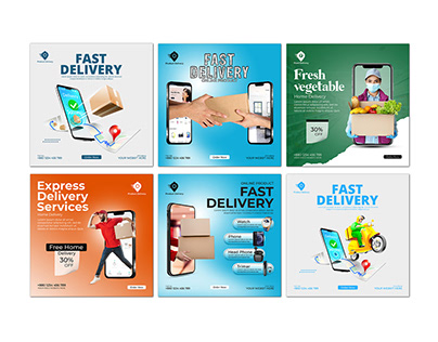 Food Delivery Social Media Post Design