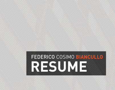 Federico Cosimo Biancullo | Resume 2013