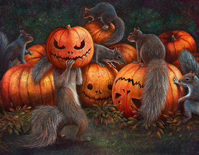 squirrels celebrate Halloween