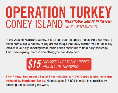 Operation Turkey Hurricane Sandy Fundraiser