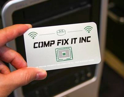 Stainless Steel Business Card for Computer Repair