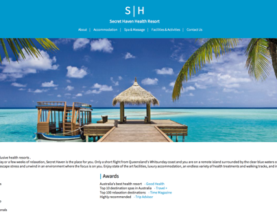 Secret Haven Health Resort (Web Design)