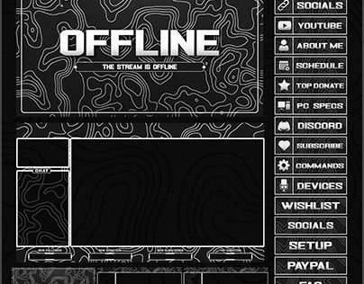 BLACK AND WHITE STREAM OVERLAY PACKAGE (+FREE VERSION)