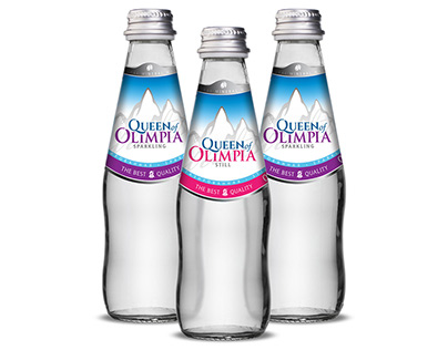 Mineral water brand and label design - Queen of Olimpia