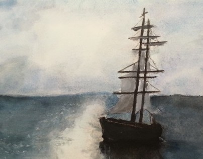 Watercolor Ship