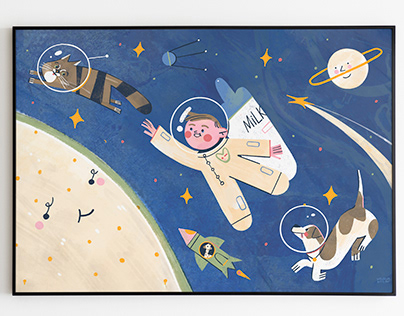 Little astronaut poster