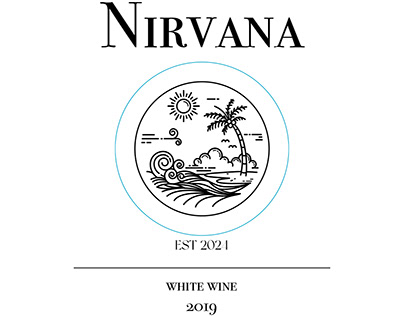 Nirvana Wine Bottle Design Mockup