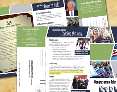 Brochure w/Reply Card for Congressman John Kline