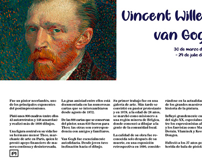 Par de Doble Paginas en honor a Vicent Van Gogh