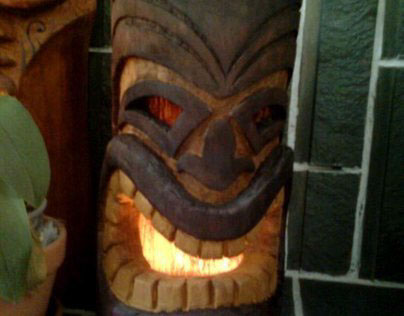 Tiki head lantern