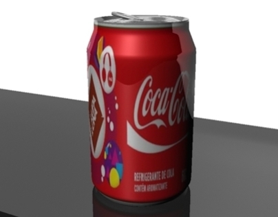 Lata de Coca-Cola feita no 3D Maya.