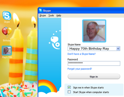Skype Birthday Cake