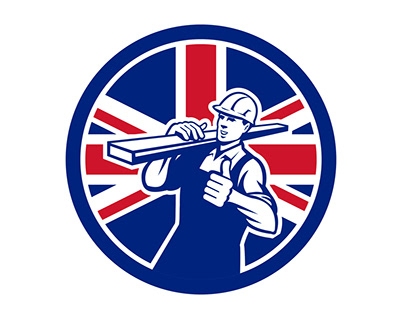 British Lumberyard Worker Union Jack Flag Icon