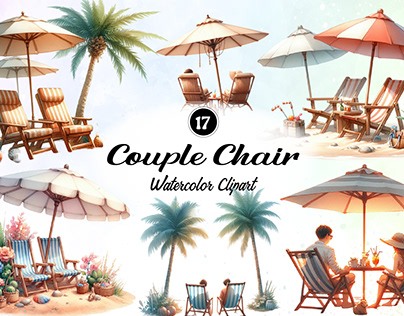Couple Chair Watercolor Clipart