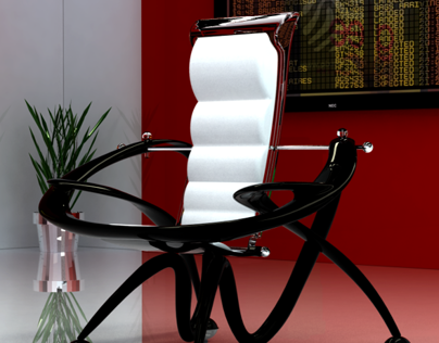 Airport chair with nanomaterials 3D renders