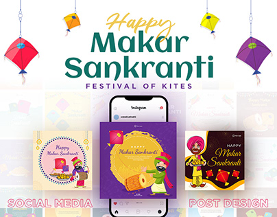 Makar Sankranti | Illustration and banner set