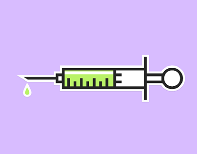 Flat Syringe Illustration