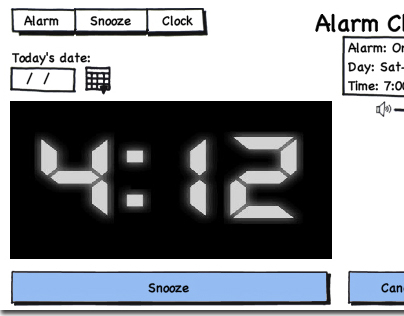 Alarm Clock Wireframe