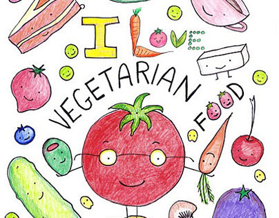 I Love Vegetarian Food - Coloring Book