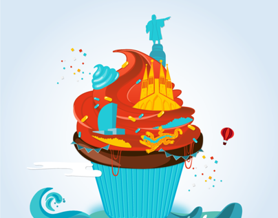 BCN & CAKE Poster Illustration