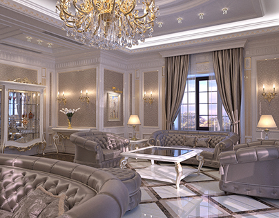 Living Room interior design in elegant Classic style