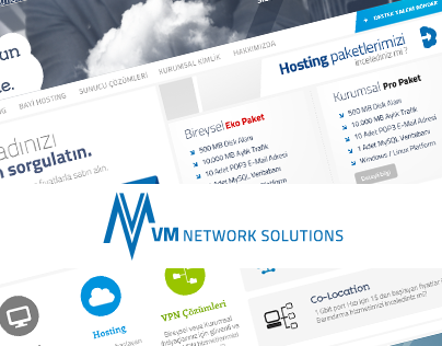 VM Network Solutions Logo & Web Interface Design
