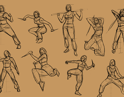 Poses study (rough sketches)