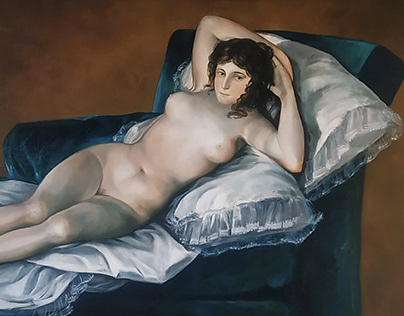 Pastiche of Francisco Goya's Naked Maya