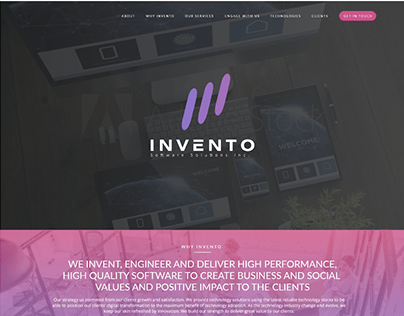 Invento Website Mockup Design