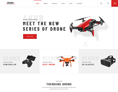 Drone Shop PSD Website Landing Page