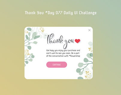 Day 077 - Thank You - Daily UI challenge