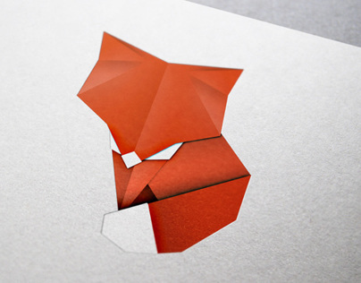 Paper Fox Origami Illustration