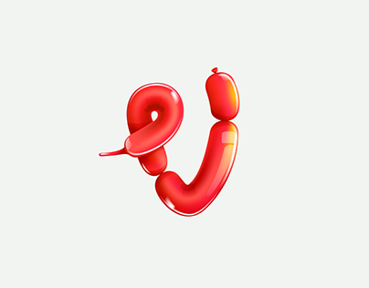 Letter V logo in balloon twisting style.